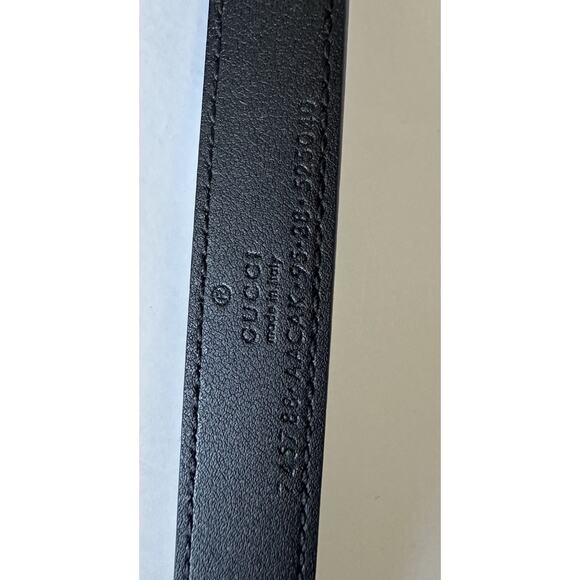 Gucci GG Buckle Women\'s Black Leather Belt 95/38 Made in Italy 745788 NWOT main image 8